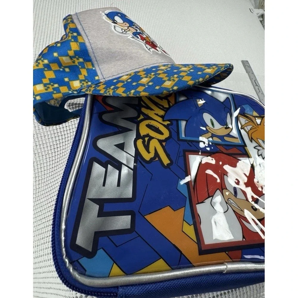 (686) Sonic The Hedgehog Sonic & Tails Hat Cap Blue Yellow Sega Kids